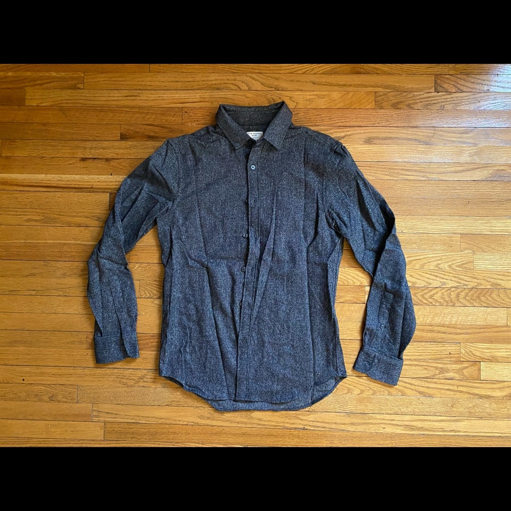 2 for $40: Club Monaco Heathered Charcoal Slim-Fit Button Up Shirt